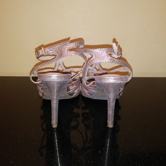 Rose Gold Strappy Dress Heels - Picture 3 of 3